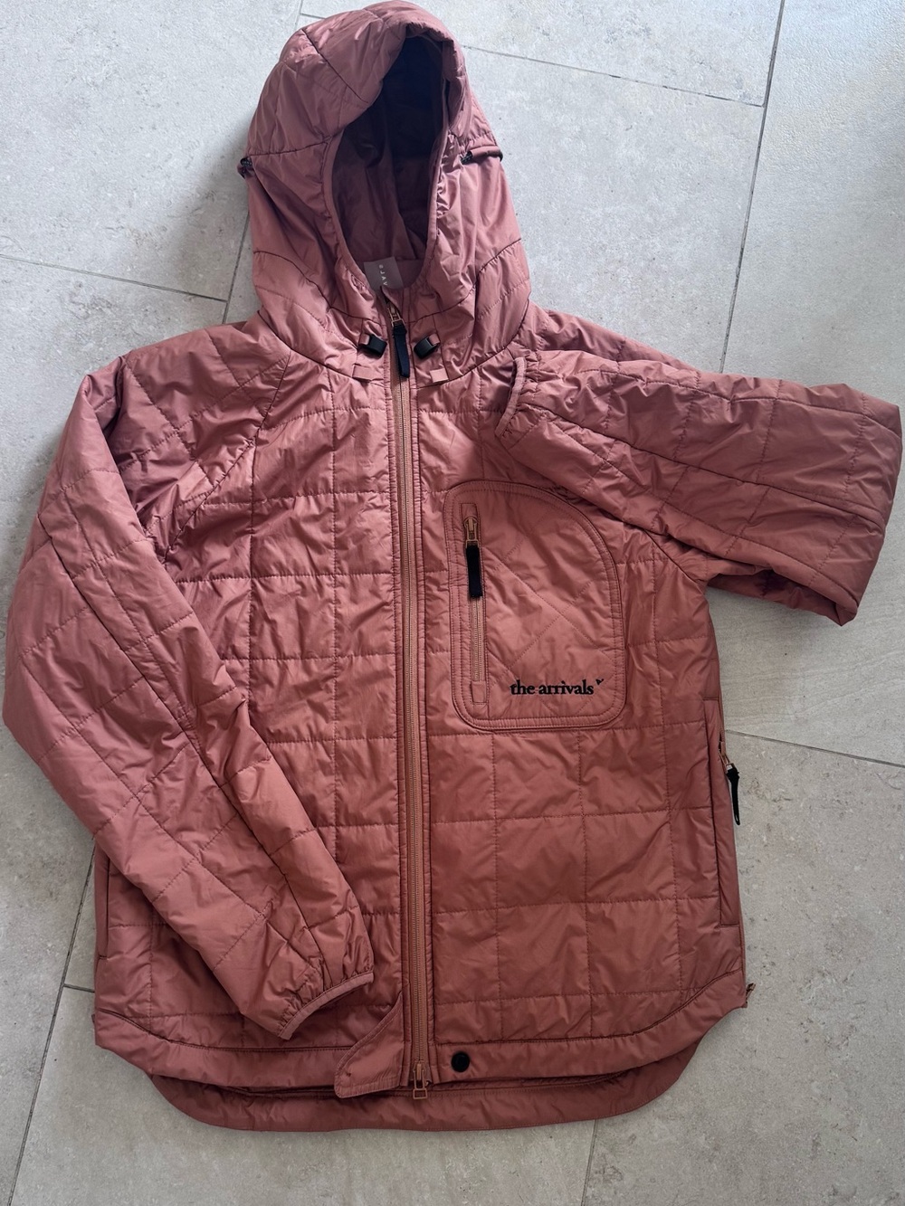 The Arrival women Hooded Puffer Jacket - Dusty Rose small